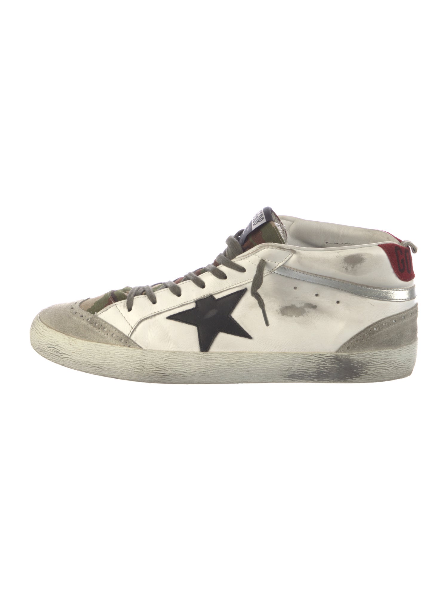 Golden Goose Leather Colorblock Pattern Sneakers